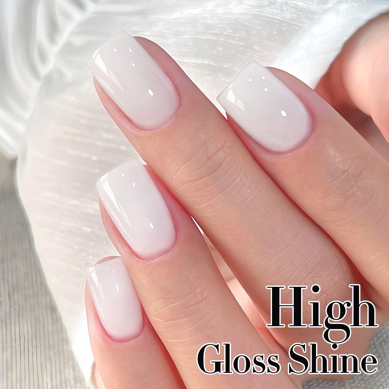 Double Rhythm Translucent Gel Polish Sheer Neutral Natural Light Milky Same Color Same Bottle 15ML Jelly Nail Polish Nail Art DIY at Home (Milky White-A1367) - Image 2
