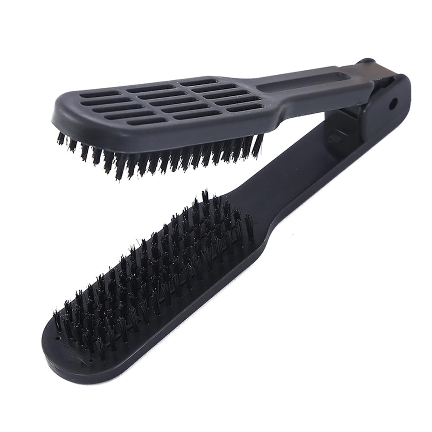 Double Sided Bristle Hair Brush, Hair Straightening Comb, Clamp Hair Brush for Smoothing and Styling, Salon Hairdressing Styling Tool for Women and Men(Black) - Image 9