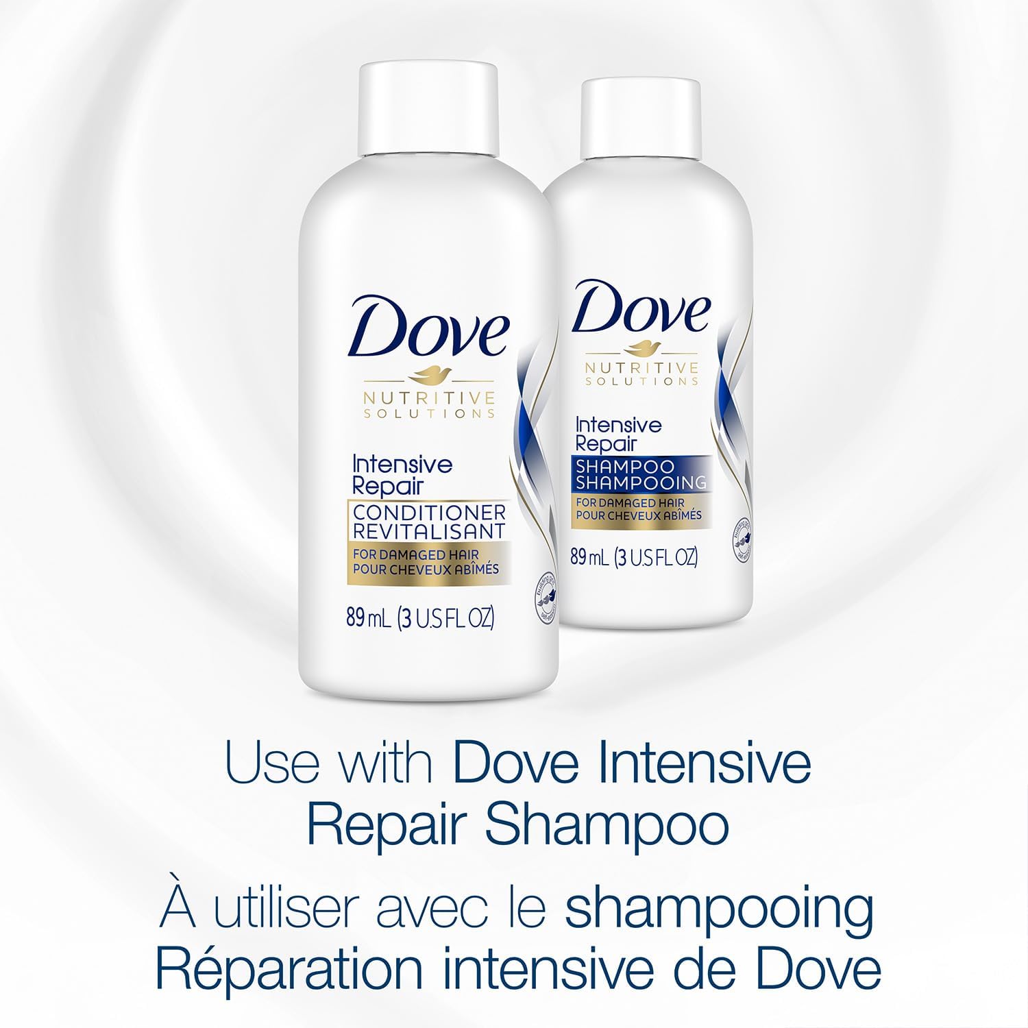 Dove Travel Essentials Shampoo and Conditioner Set – Dove Nutritive Solutions Intensive Repair for Damaged Hair, 3 Oz Ea - Image 5