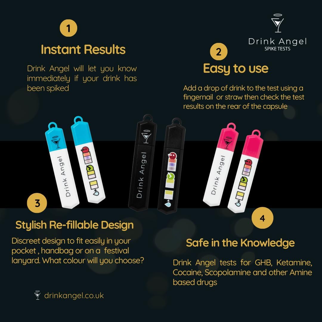 Drink Spike Test Kits - 10 Pack Discreet On-The-Go Testing Kits | Clinically Tested Tests | Anti Spike Tests | Drink Spiking Prevention (Neon Pink) - Image 3