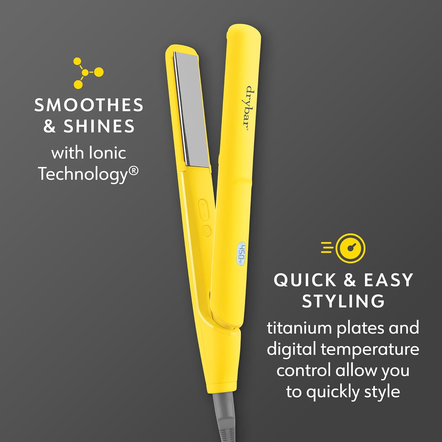 Drybar The Tress Press Straightening Iron | Ionic Technology for Smooth, Shiny Hair | Straighten or Wrap Around Barrel to Create Curls, Waves, or Sleek Styles - Image 4