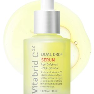 Dual Drop Serum - Hydrating & Antioxidant Face Serum with Peptides, Vitamin C, Hyaluronic Acid - Reduces Fine Lines and Wrinkles, Youthful Skin Glow - Highly Concentrated, Fragrance-Free, 1.02 fl.oz.