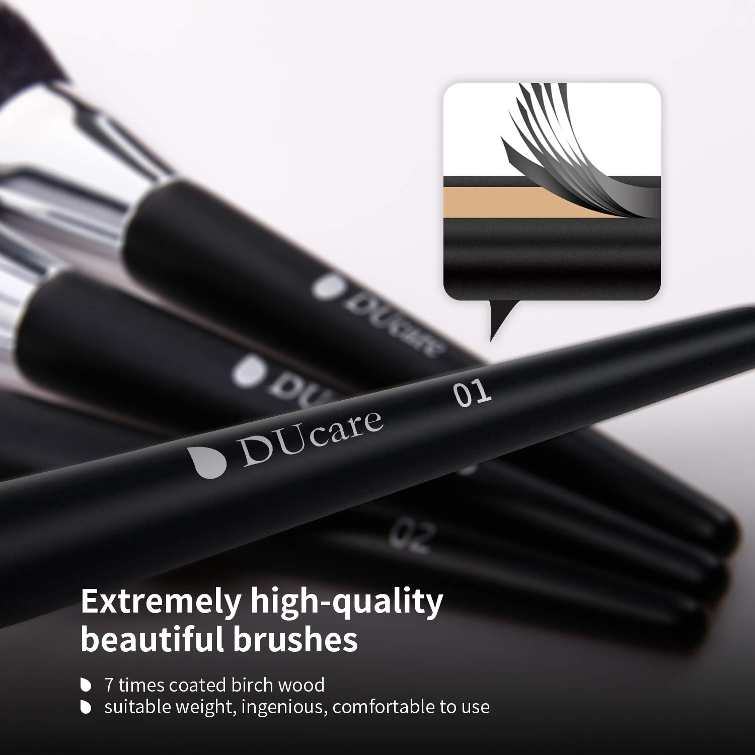 DUcare Makeup Brushes Professional 32Pcs Make up Brushes Set Premium Christmas Gift Synthetic Kabuki Foundation Blending Brush Face Powder Blush Concealers Eye Shadows - Image 5