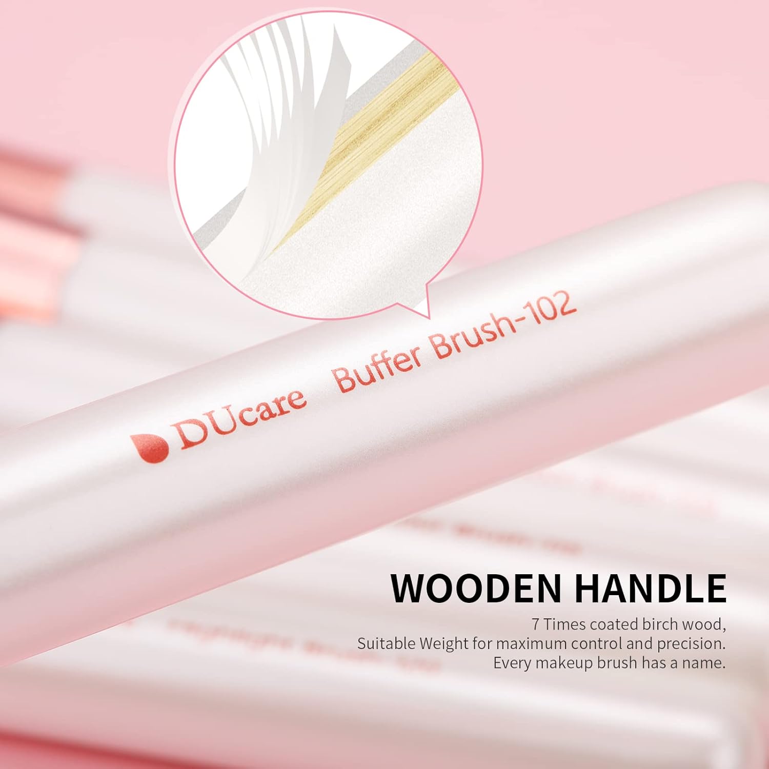 DUcare Makeup Brushes Set Professional 27Pcs Makeup Brushes Premium Synthetic Kabuki Foundation Blending Face Powder Blush Concealers Eye Shadows Make Up Brushes Kit White - Image 7