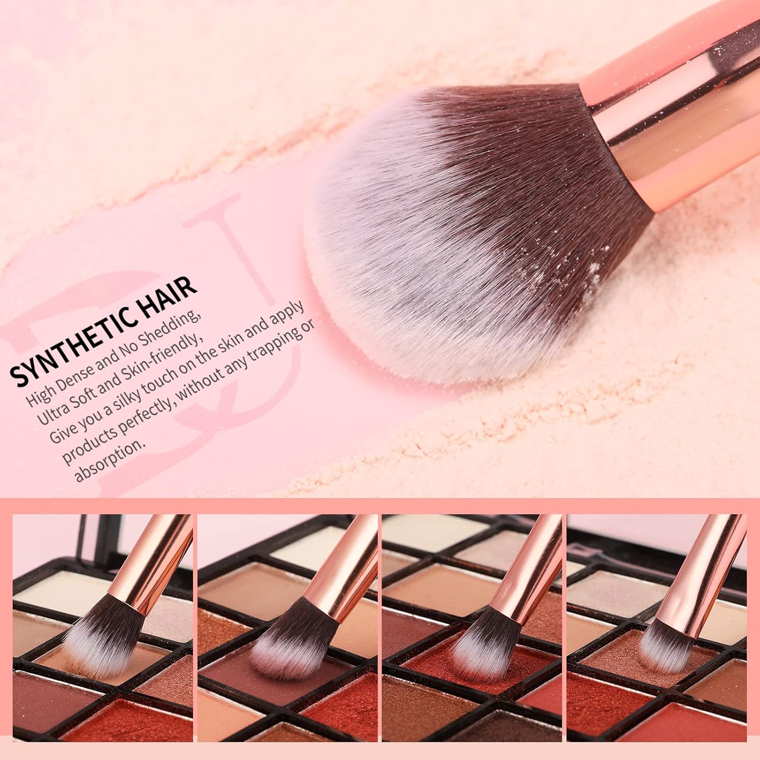 DUcare Makeup Brushes Set Professional 27Pcs+Eyelash Comb - Image 6