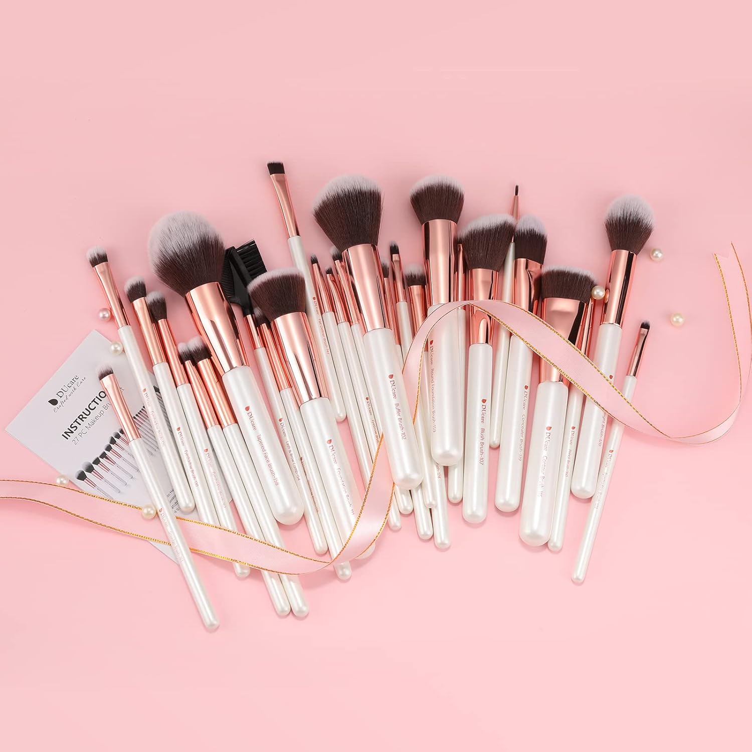 DUcare Makeup Brushes Set Professional 27Pcs+Eyelash Comb - Image 2