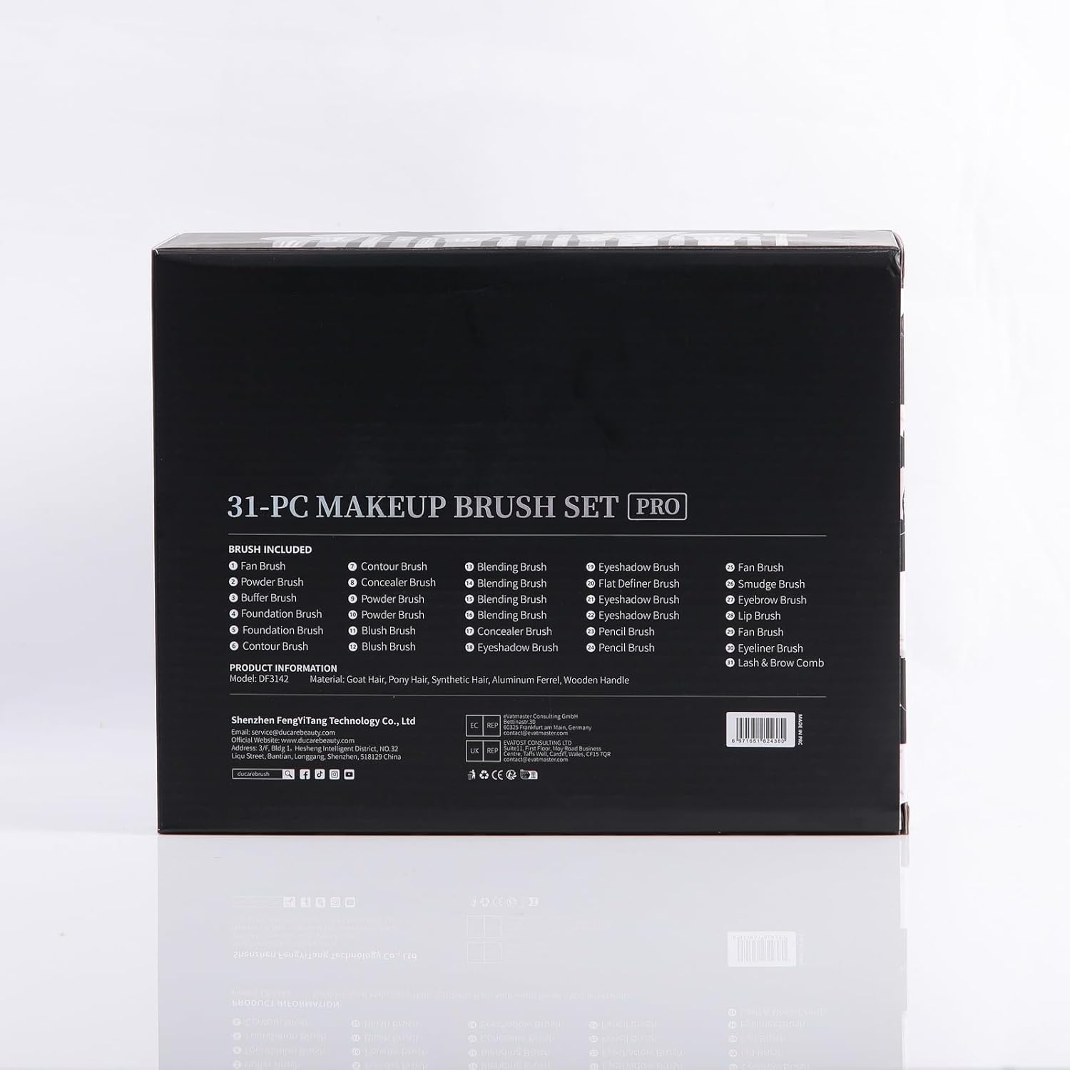 DUcare Professional Makeup Brushes 31Pcs Panda Series Makeup Brush Set Kabuki Foundation Blending Face Powder Blush Concealers Eye Shadows With Leather Case Organizer - Image 11