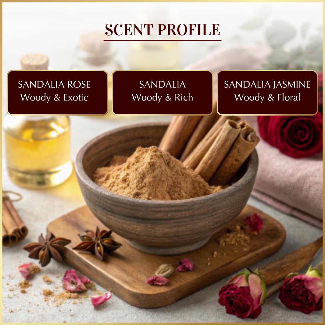 Dukhni Sandalwood Attar Oil Set Arabian sandalwood perfume oils | 3 assorted scents x 6ml | Alcohol free, Vegan, Sandalia Collection Set for Gifting | Chandan Prayer Oils, Islamic Fragrances - Image 3