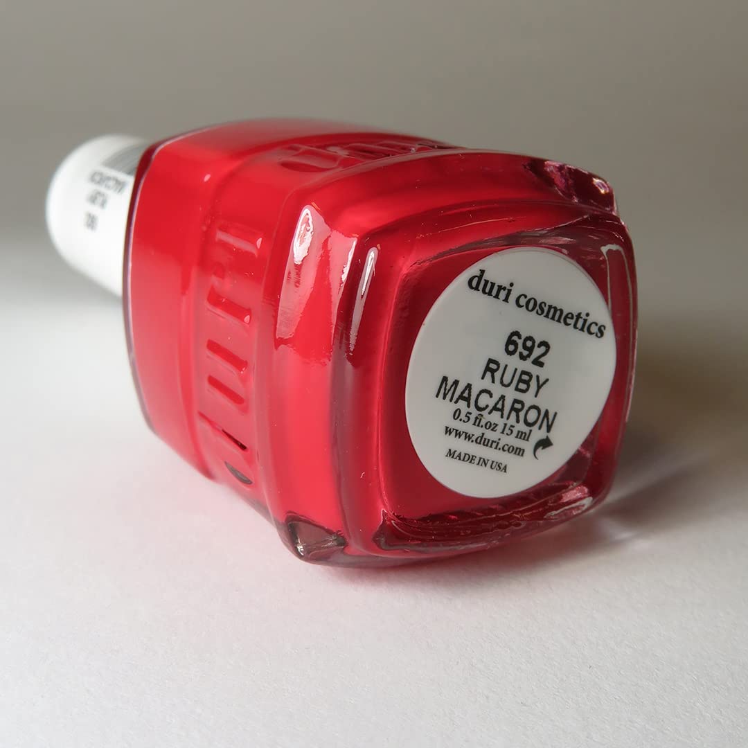 duri Nail Polish, 692 Ruby Macaroon, Classic Red Lacquer, Glossy Finish, Full Coverage, Quick Drying, 0.45 Fl Oz - Image 7