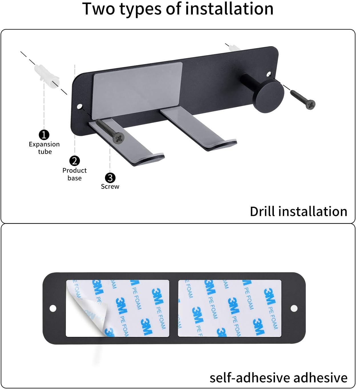 Dyson Hair Dryer Holder Wall Mounted with Self Adhesive, FLE SUS-304 Stainless Steel Wall Mount Adhesive Rack Organizer for Dyson Supersonic Hair Blow Dryer, Power Plug, Diffuser and Nozzle - Image 5