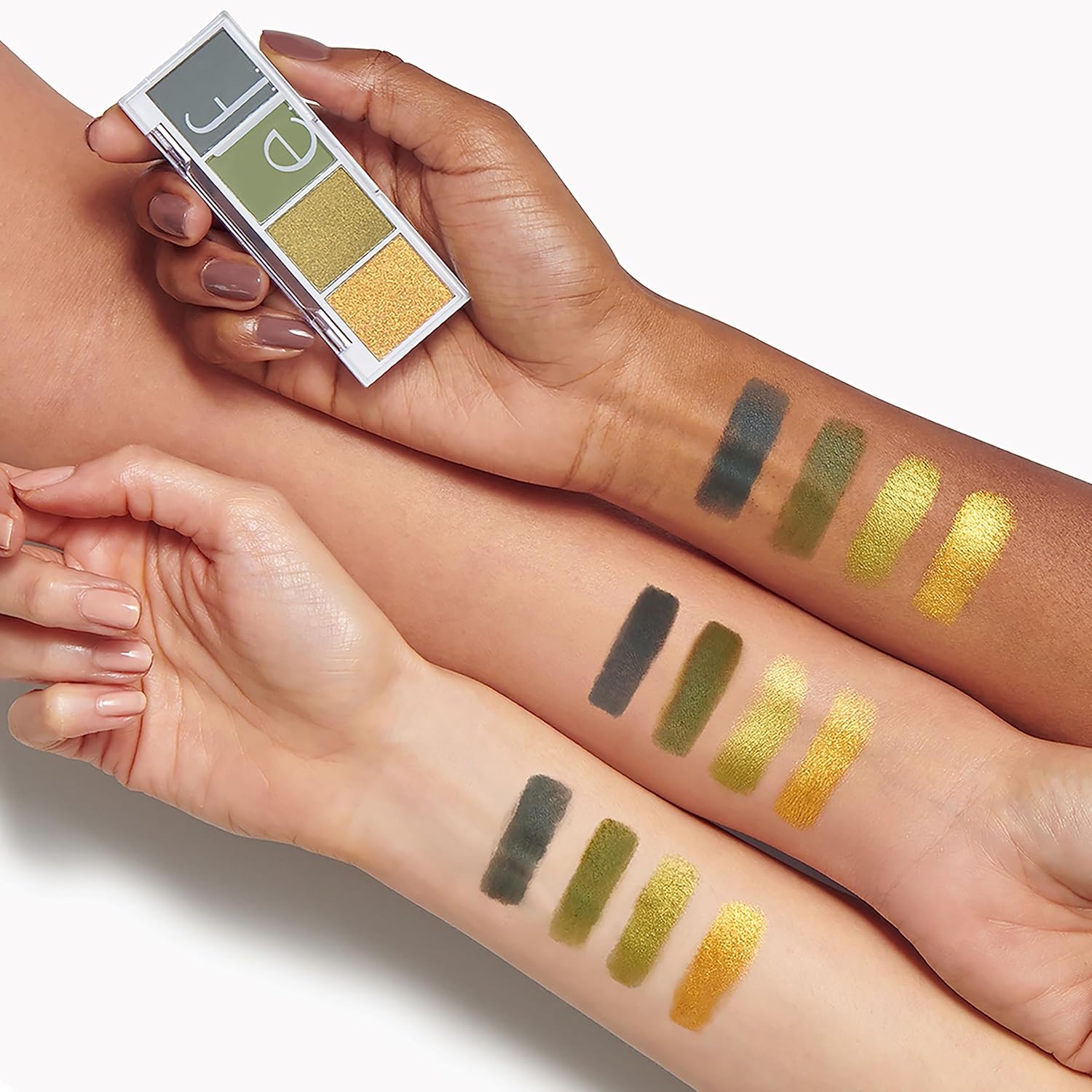 e.l.f. Bite-Size Eyeshadow, Ultra-Pigmented Eye Makeup Quad, 4 Matte & Shimmer Shades, Creamy & Blendable Powder, Hot Jalapeño, 0.12 Oz - Image 7