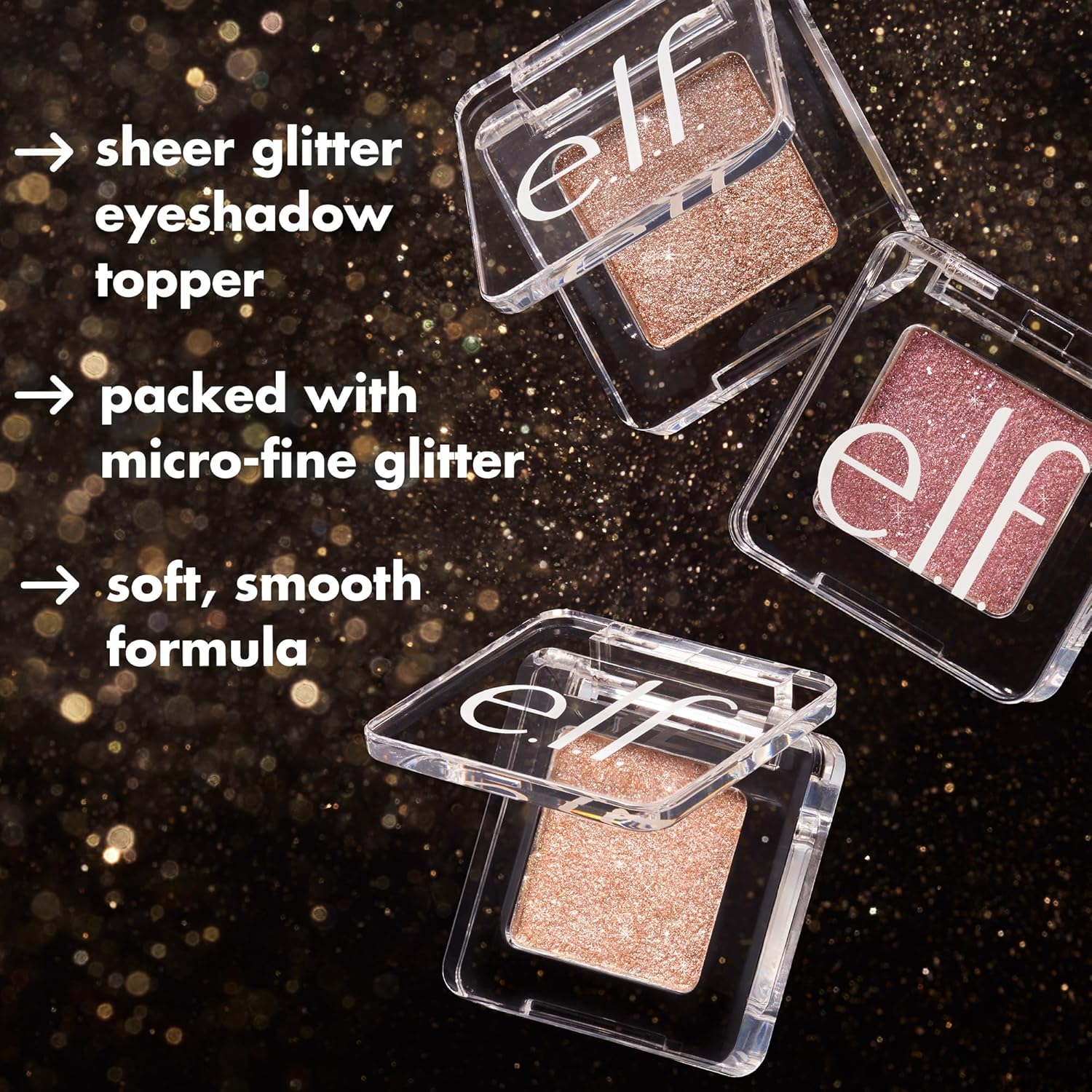 e.l.f. Fine As Fleck Glitter Eyeshadow, Long-Lasting Sheer Eye Makeup With A Shimmer Finish, Soft, Smooth Formula, Vegan & Cruelty-Free, White Hot - Image 6