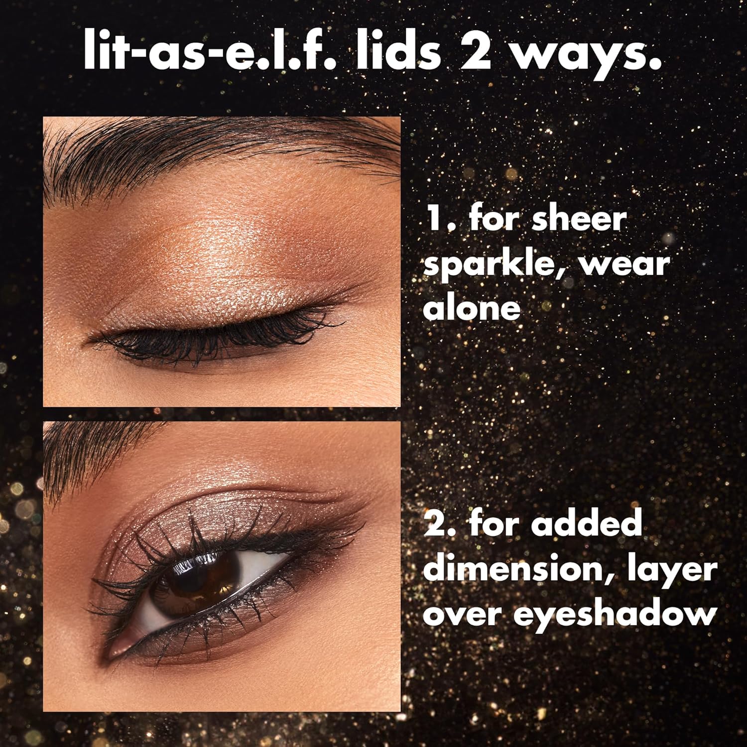 e.l.f. Fine As Fleck Glitter Eyeshadow, Long-Lasting Sheer Eye Makeup With A Shimmer Finish, Soft, Smooth Formula, Vegan & Cruelty-Free, White Hot - Image 2