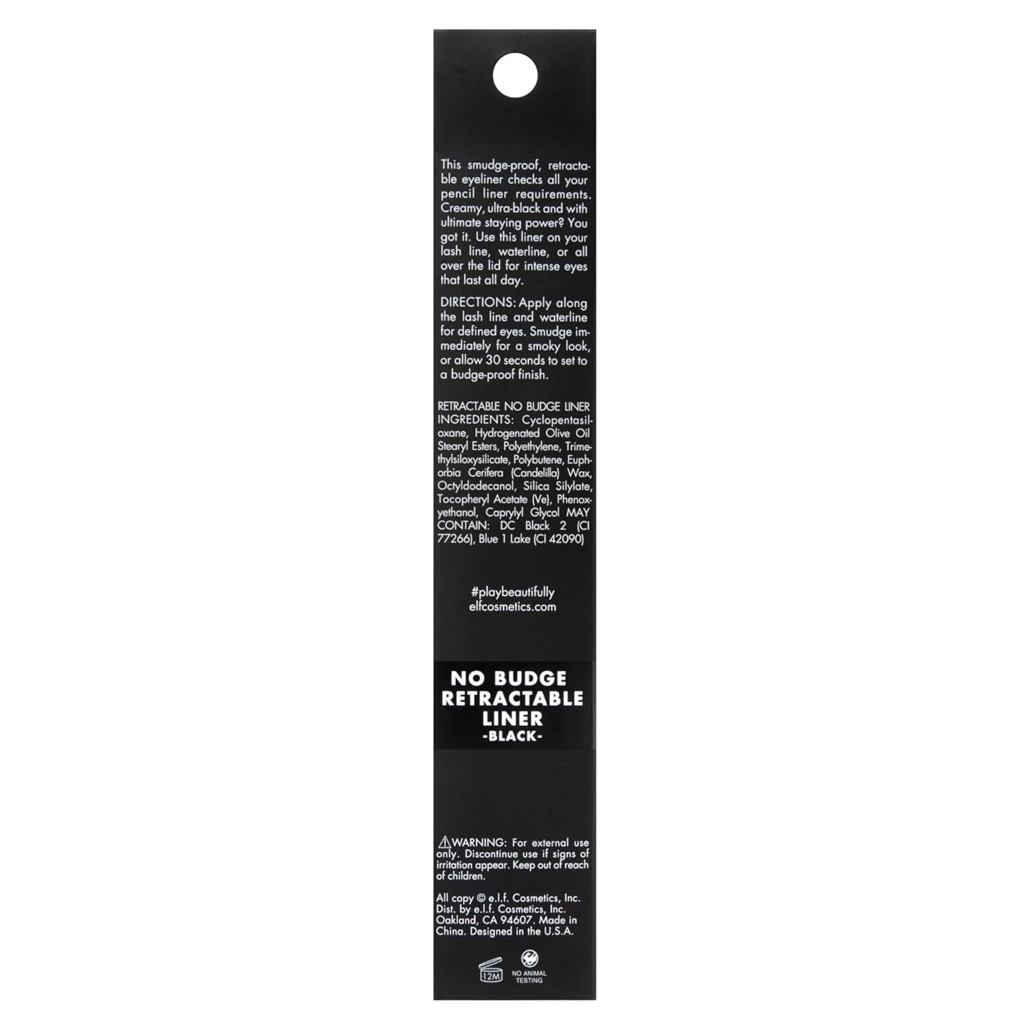 e.l.f. No Budge Retractable Eyeliner, Creamy, Ultra-Pigmented & Waterproof, Creates Bold & Defined Lines, Vegan & Cruelty-Free, Black - Image 8