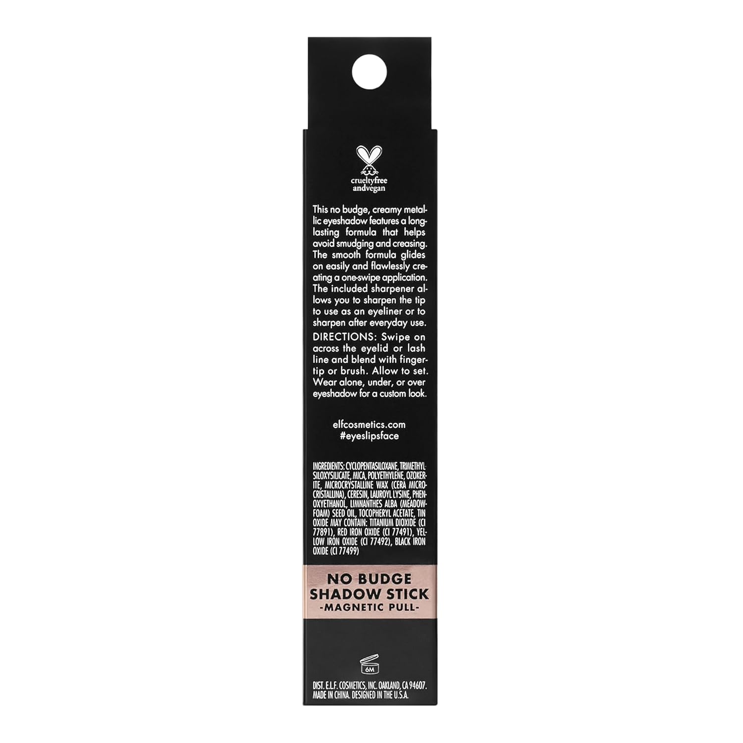 e.l.f. No Budge Shadow Stick, Longwear, Smudge-Proof Eyeshadow, Twist-up Design & Built-in Sharpener, Vegan & Cruelty-Free, Magnetic Pull - Image 5
