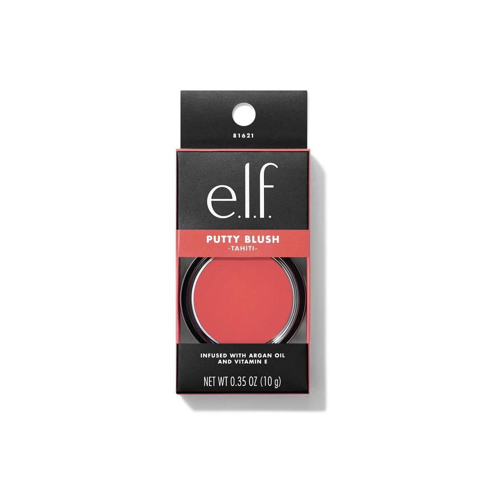 e.l.f. Putty Blush, Creamy & Ultra Pigmented Formula, Infused with Argan Oil & Vitamin E, Tahiti, 0.35 Oz (10g) - Image 2
