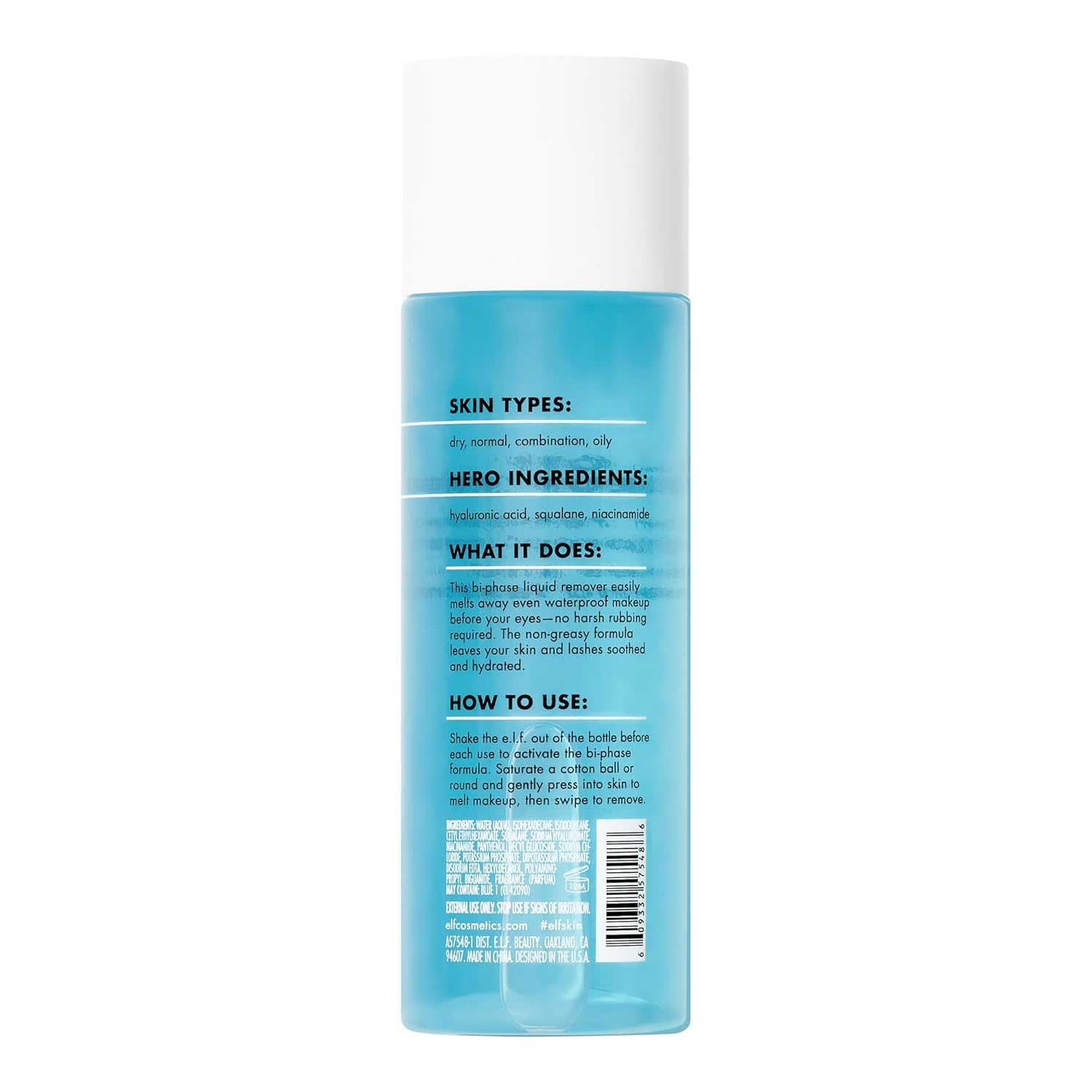 e.l.f. SKIN Holy Hydration Off Makeup Remover, Liquid Makeup Remover For Eye, Lip & Face Makeup, Gentle Formula, Vegan & Cruelty-free - Image 4