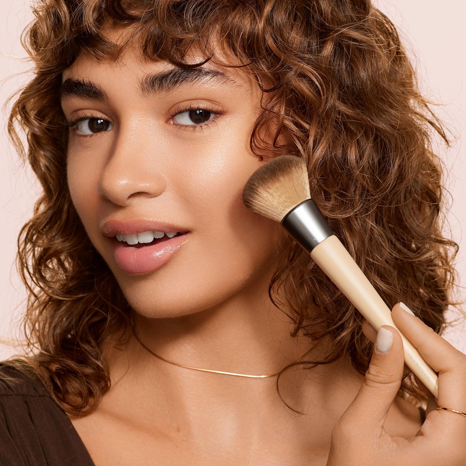 EcoTools Blending Face Makeup Brush, For Liquid & Cream Foundation, Bronzer, & Blush, Multipurpose Makeup Brush, Dense, Synthetic Bristles, Eco Friendly, Cruelty-Free & Vegan, 1 Count - Image 7