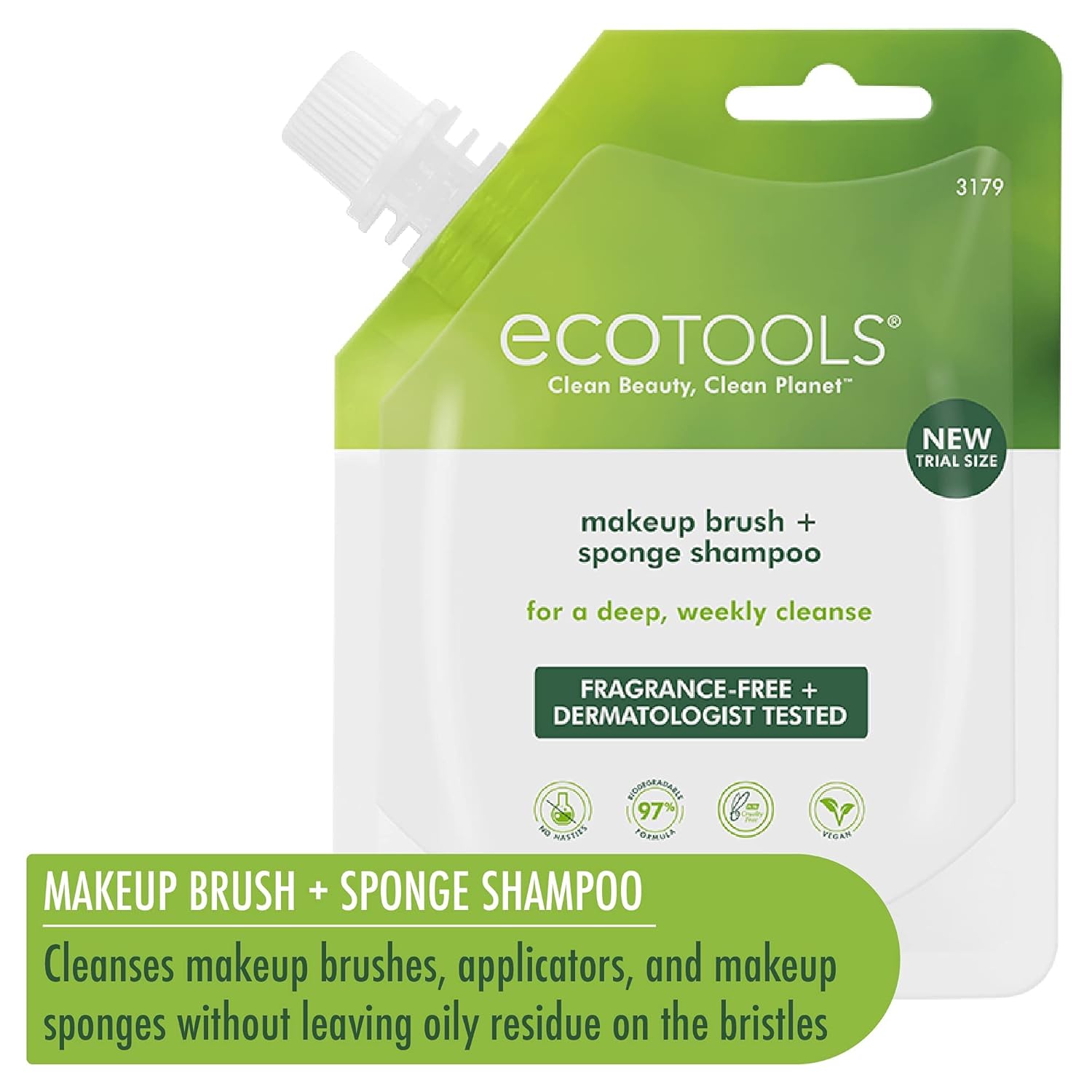 Ecotools Makeup Brush Cleaner Cleansing Shampoo, 6 oz - Image 2