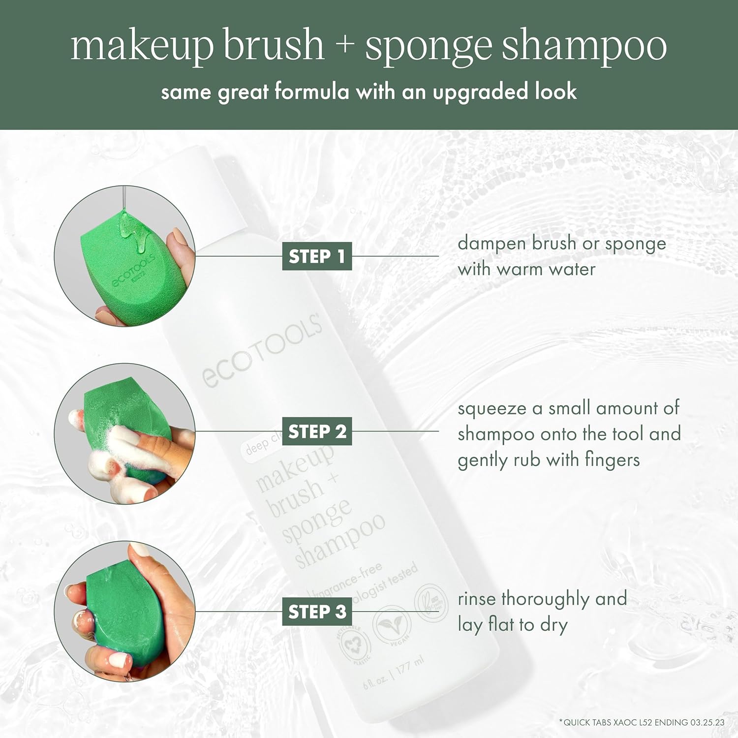 Ecotools Makeup Brush Cleaner Cleansing Shampoo, 6 oz - Image 5