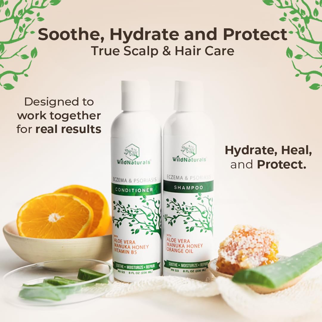 Eczema Psoriasis Shampoo & Conditioner Set for Men & Women - Anti Dandruff Shampoo for Dry Scalp & Hair - Seborrheic Dermatitis for Itchy Scalp Treatment - Eczema for Psoriasis - Image 4