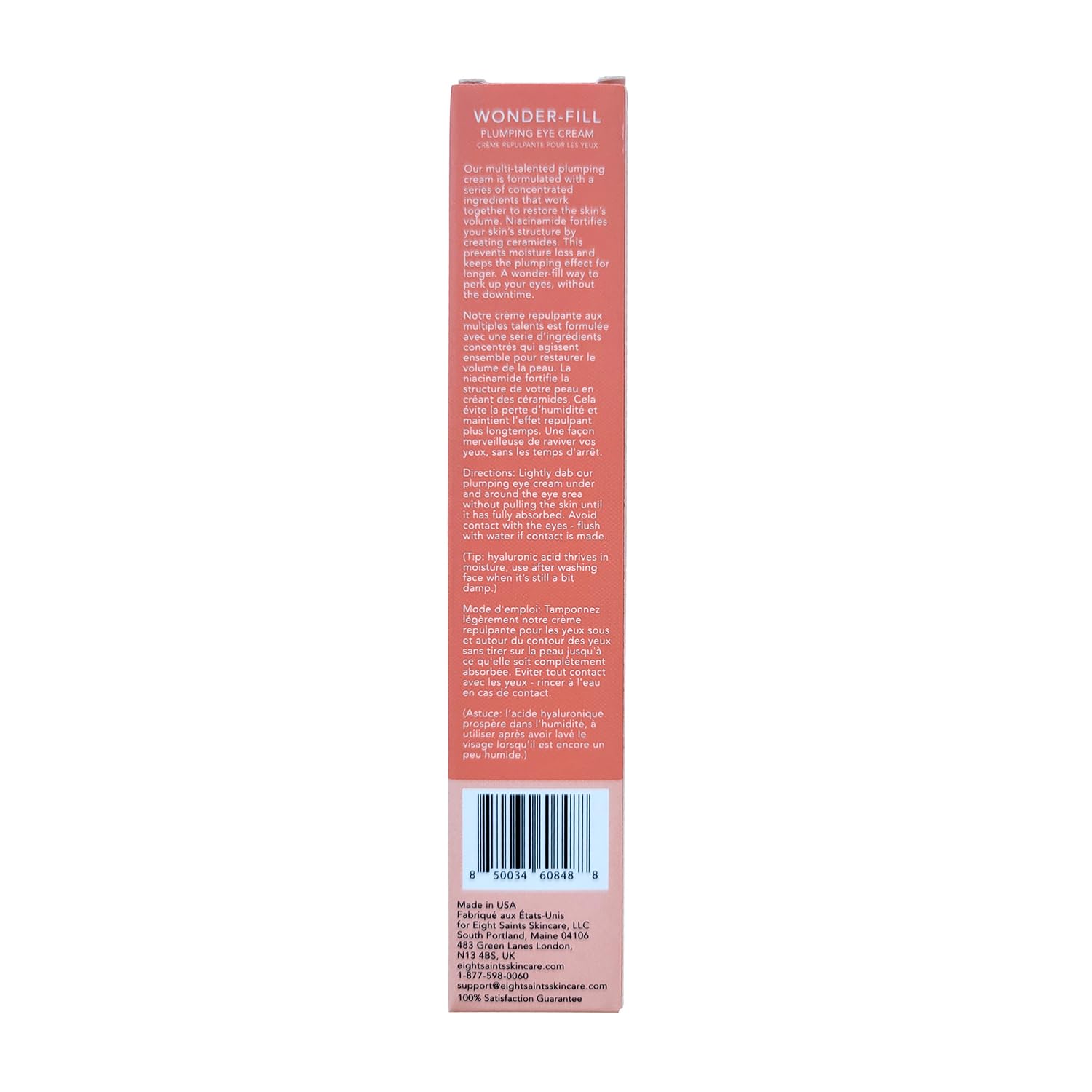 Eight Saints Wonder-fill Plumping Eye Cream, Natural and Organic Anti Aging Under Eye Cream to Plump Skin, Reduce Wrinkles, Fine Lines, and Under Eye Bags, Dark Circles Under Eye Treatment, 0.5 Ounces - Image 6