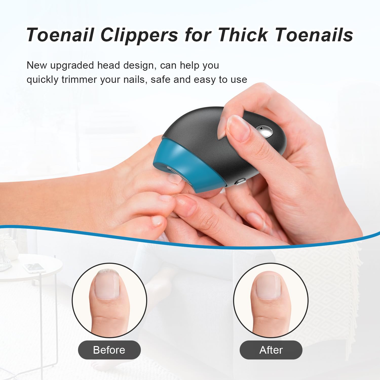 Electric Nail Clipper, Upgraded Toe Nail Clippers with Nail Scraps Storage, 2 Speeds, Magnetic Cover, Type-C Rechargeable, Safety Electric Nail File for Thick Toenails, Adult, Seniors, Men - Image 6