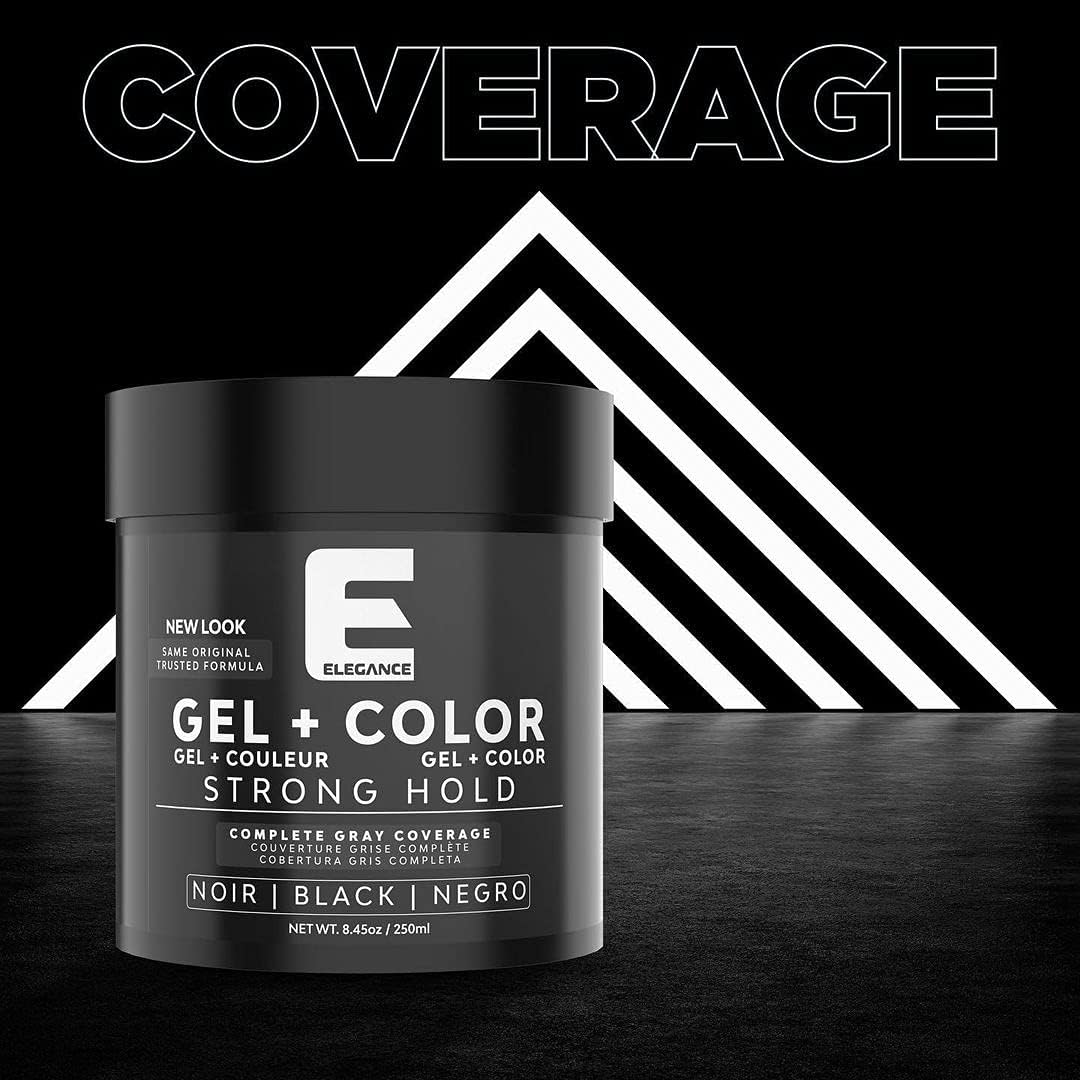 Elegance Black Color Hair Styling Gel Strong Hold 8.45 Oz - Image 3