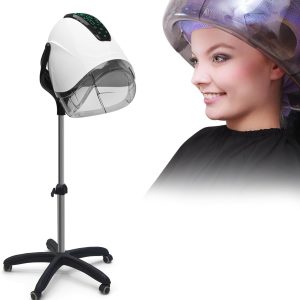 Elitzia 1000W Hooded Hair Dryer Salon Standard Hair Drying Machine Versatile Styling 8 Mode Operation Heating Device for Home and Salon ET1717W (Elegant White Five Legs)