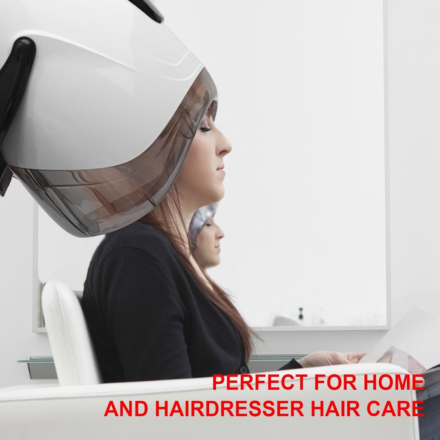 Elitzia 1000W Hooded Hair Dryer Salon Standard Hair Drying Machine Versatile Styling 8 Mode Operation Heating Device for Home and Salon ET1717W (Elegant White Five Legs) - Image 7