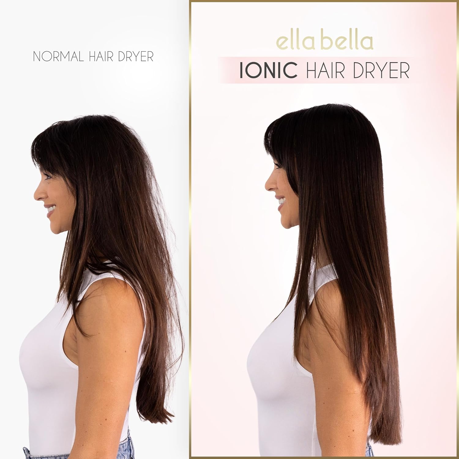 ELLA BELLA® Professional Ionic Hair Dryer (Foldable) • Negative Ion Blow Dryer • Perfect for Travel • Intelligent Heat Control & Rapid Drying Speeds • Lightweight Design • Low Noise Technology - Image 3