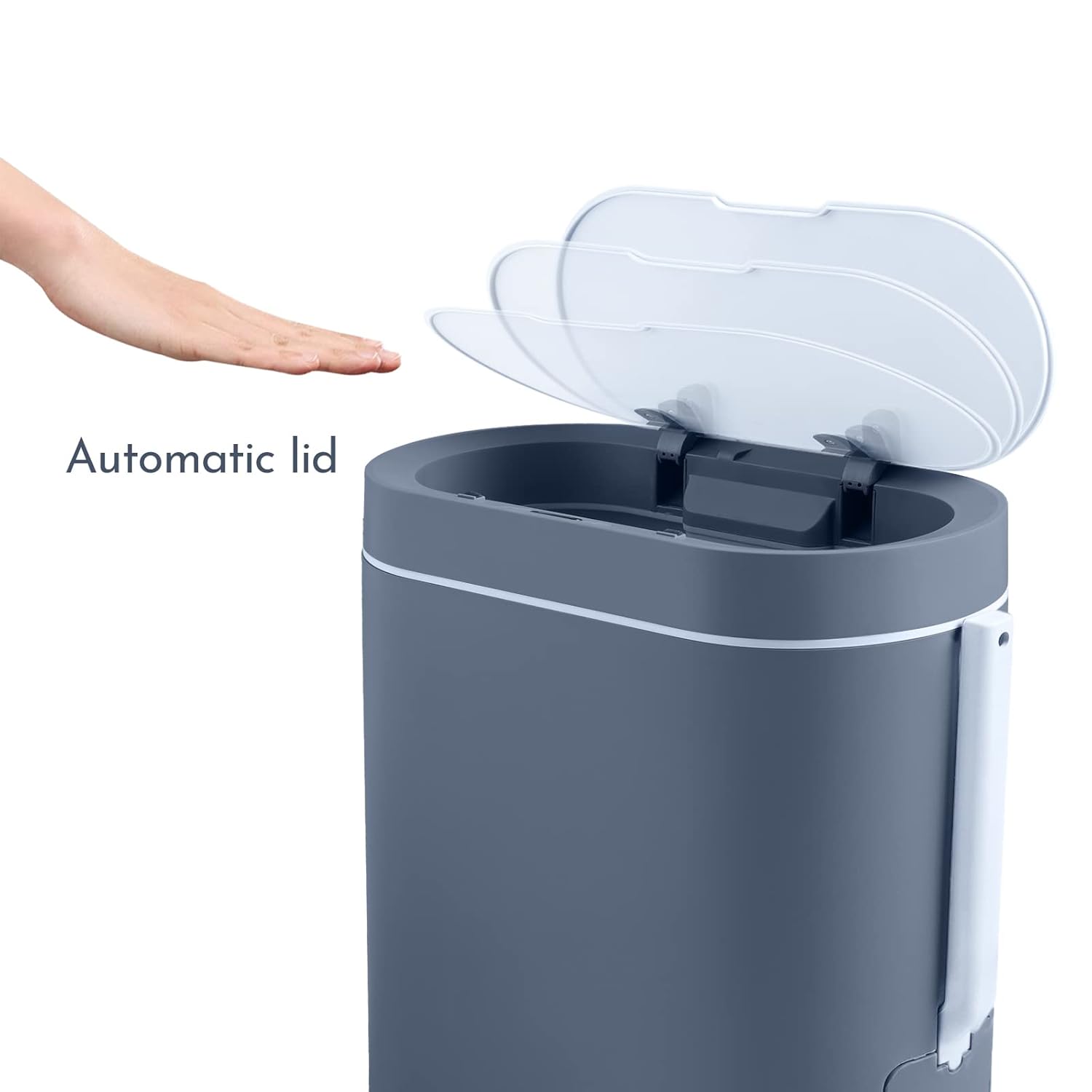 ELPHECO Bathroom Trash Can with Toilet Brush 2.5 Gallon Waterproof Trash Bin Smart Garbage can with lid Motion Sensor Waste Bin Automatic Garbage Bin for Bathroom(Grey) - Image 5