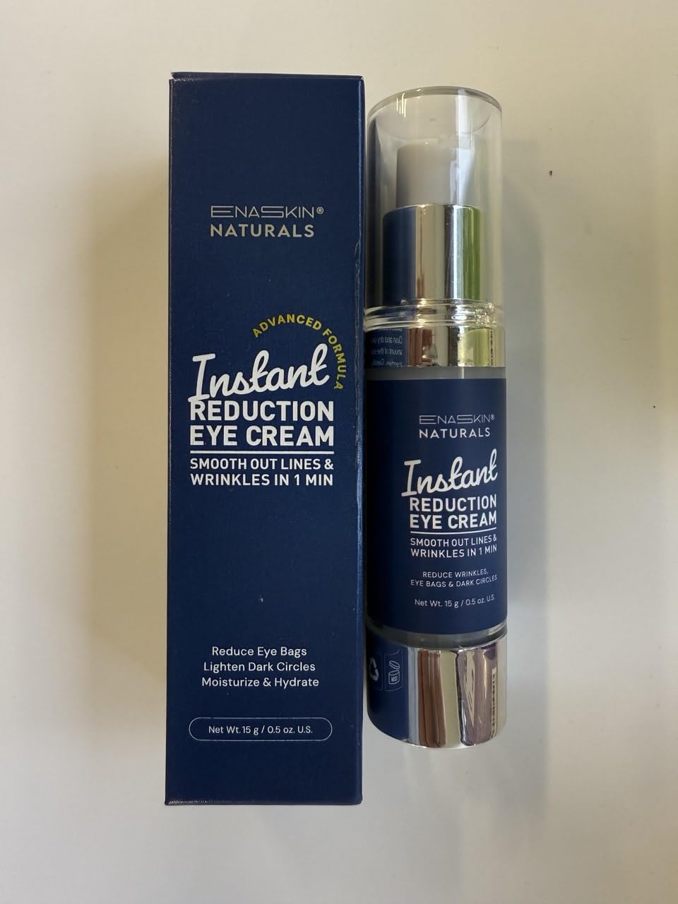 Enaskin Naturals Instant Eye Lift Cream - Rapid Under Eye Bags Wrinkles Puffiness Remover for Women and Men - 0.5 oz