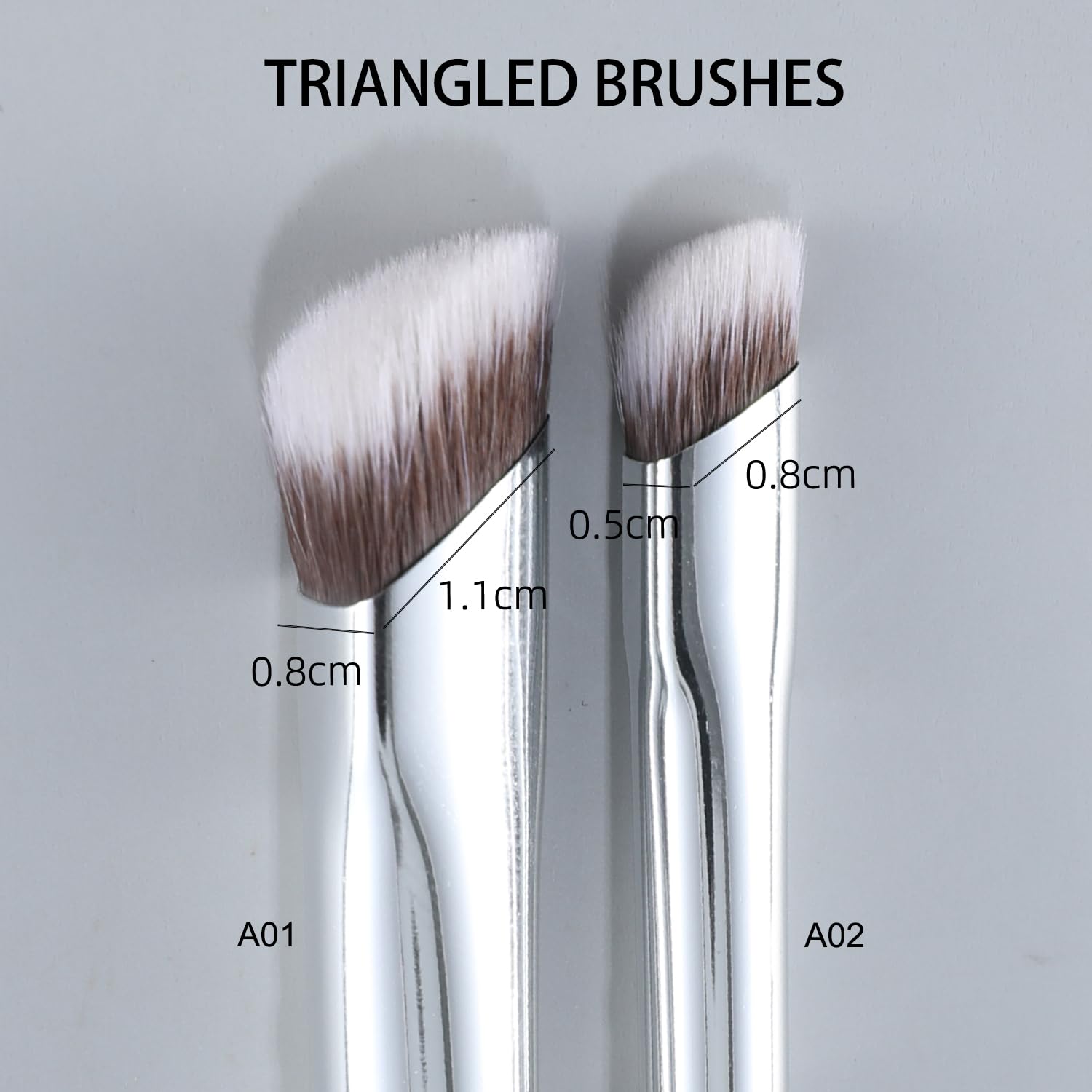 ENERGY Concealer Brush Set 2PCS Angled Concealer Makeup Brushes for Liquid, Cream & Powder - Nose Contour, Under Eye Brightener, Eyeshadow Blending- Vegan Synthetic Make Up Tool - Image 4
