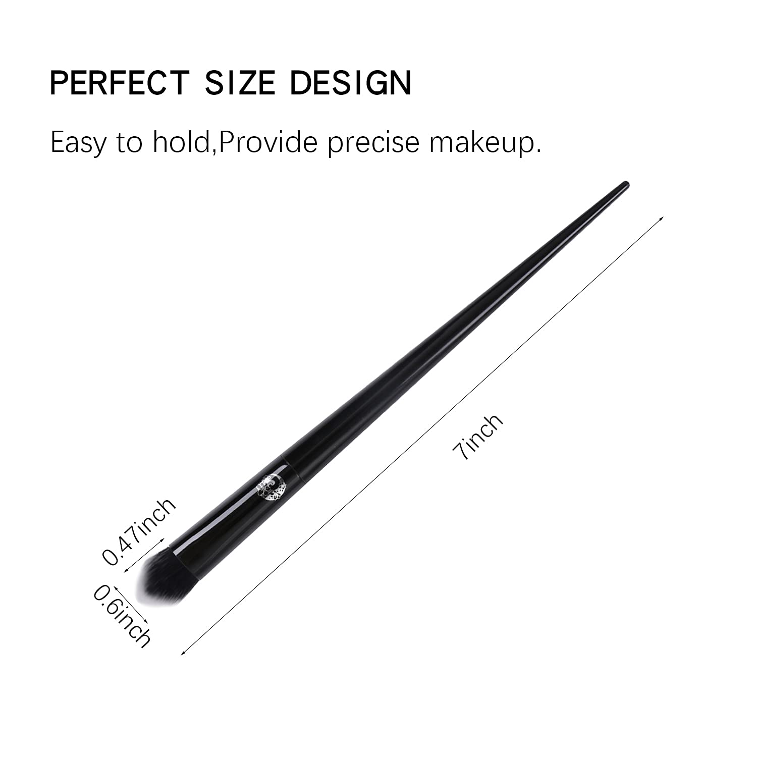 ENERGY Precision Concealer Brush Under Eye Nose Contour Foundation Brush for Liquid Cream Foundation Powder Eyebrow Concealer Blending Baking Buffing Vegan Premium Synthetic Makeup Brush Black - Image 3