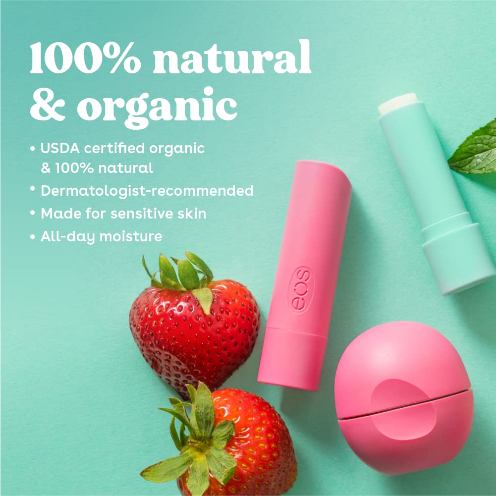 eos 100% Natural & Organic Lip Balm Sticks - Vanilla Bean, All Natural Lip Balm, All-Day Moisture, Dermatologist Recommended, 0.14 oz, 2-Pack - Image 3