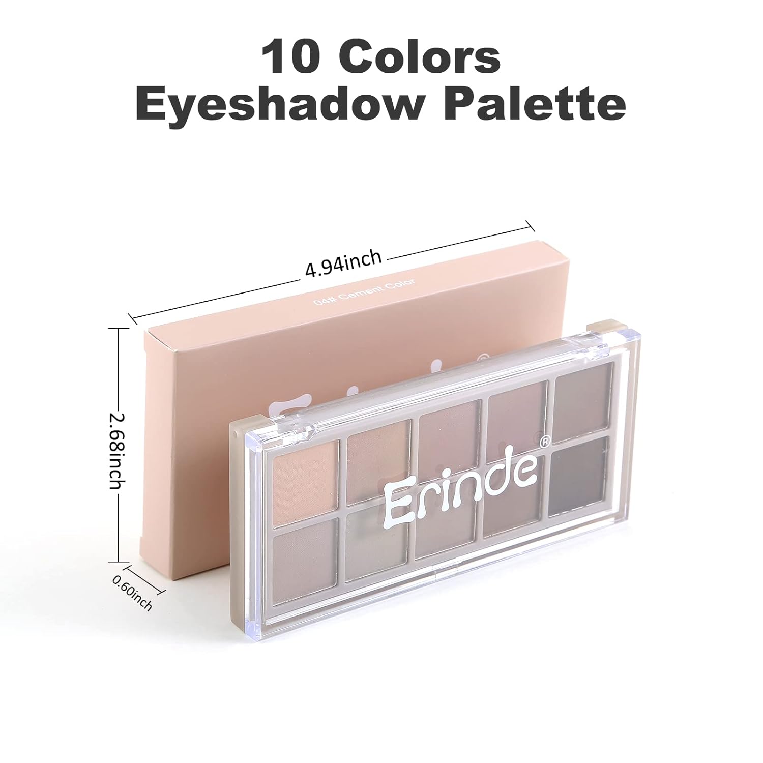 Erinde 10 Colors Matte Eyeshadow Palette, Grey Brown Eye Shadow Palette Makeup, Neutral Taupe Eye Makeup Pallet, Ultra-Blendable, Long Lasting Natural Nude Eyeshadow Pallete for Older Women, Cement - Image 7