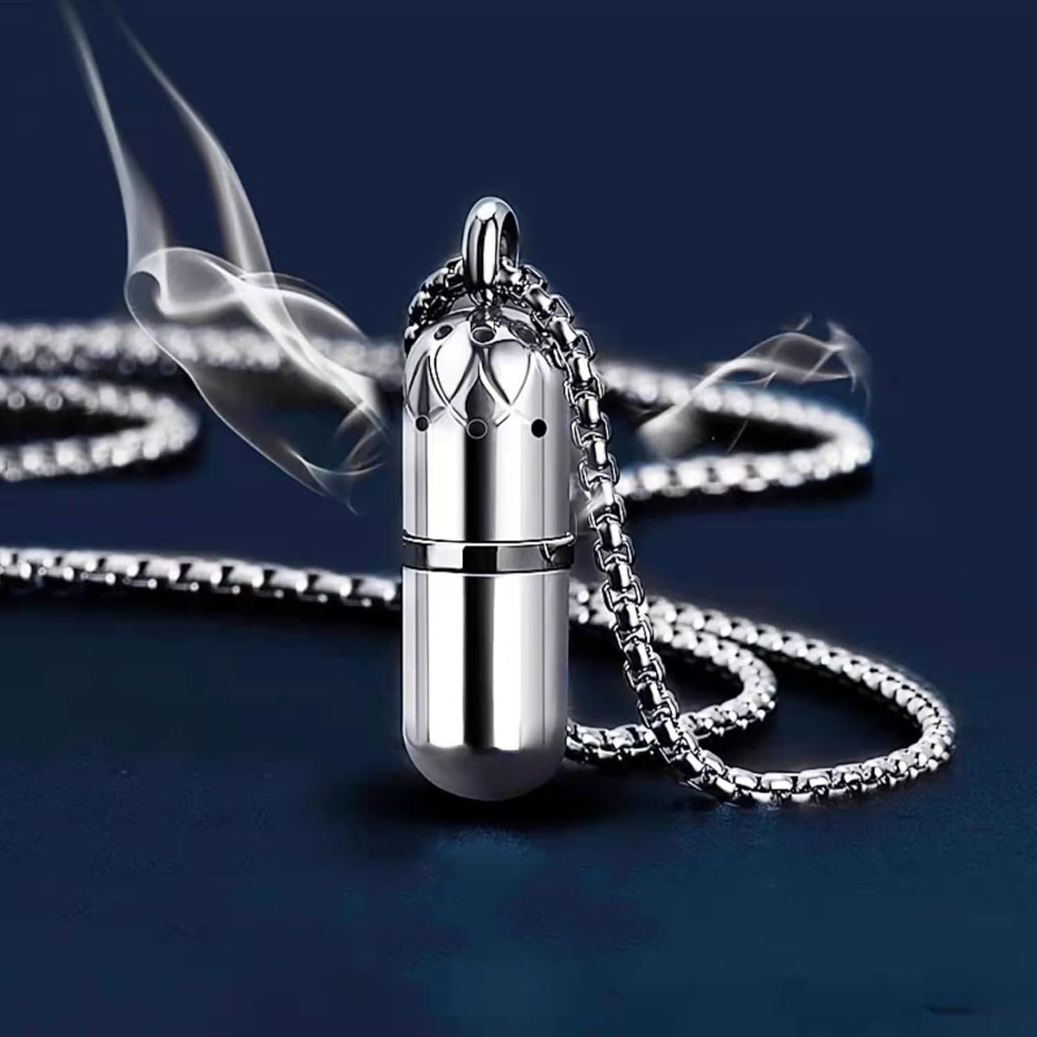 Essential Oil Necklace for Women, Aromatherapy Necklace Diffuser, Women's/Men's Fragrance Diffuser Pendant Birthday, Christmas and Valentine's Day Gifts (Silver) - Image 4