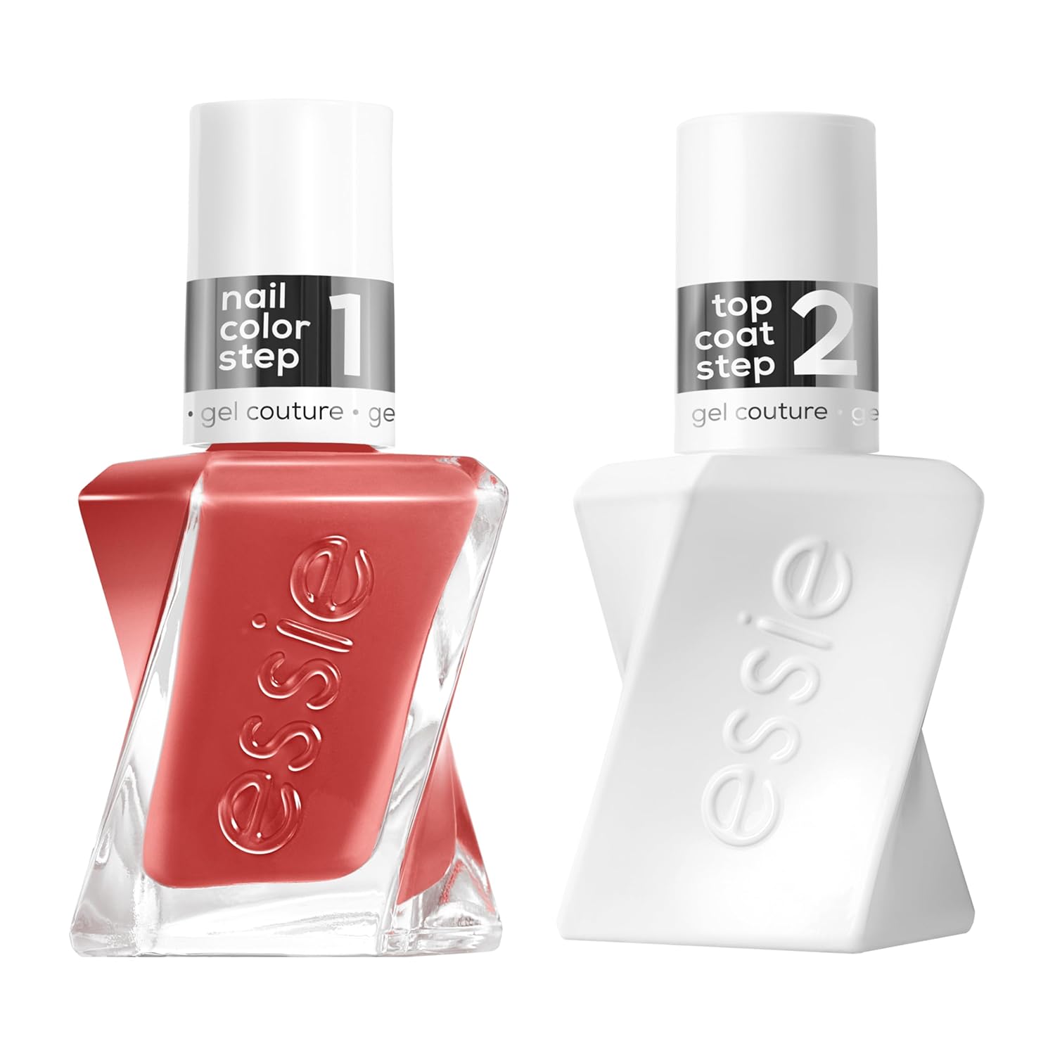 Essie Gel Couture Longwear Nail Polish Kit, Neutral Clay Nail Polish, Woven At Heart + Top Coat, Vegan, 0.46 fl oz each