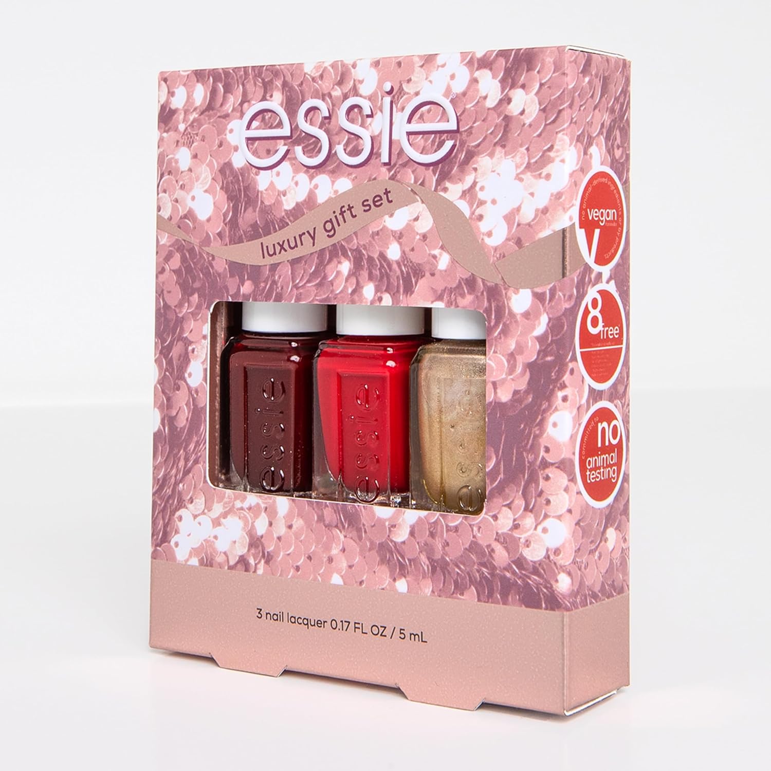 essie Nail Polish, 8-Free Vegan, 3 Piece Holiday Nail Polish Set, 1 Kit - Image 6
