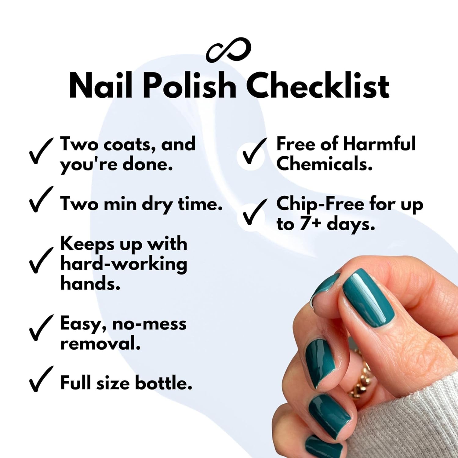 Eternal Blue Nail Polish Set for Women (OCEAN VIEW) - Green Nail Polish Set for Girls - Lasting & Quick Dry Non Toxic Nail Polish Kit for Home DIY Manicure & Pedicure - Made in USA, 13.5mL (Set of 5) - Image 5