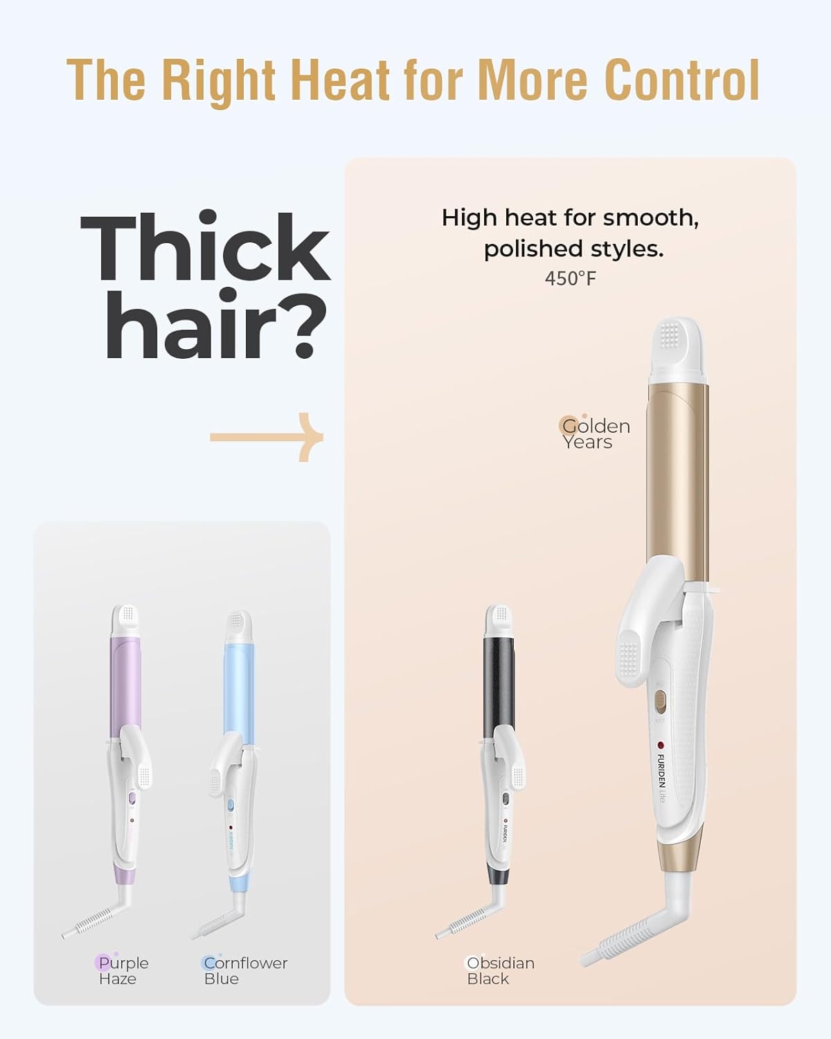 Europe Travel Curling Iron Mini: Dual Voltage Curling Iron for Traveling - Mini Travel Curling Irons 1 Inch with US Plug,Gold 450℉ - Image 8