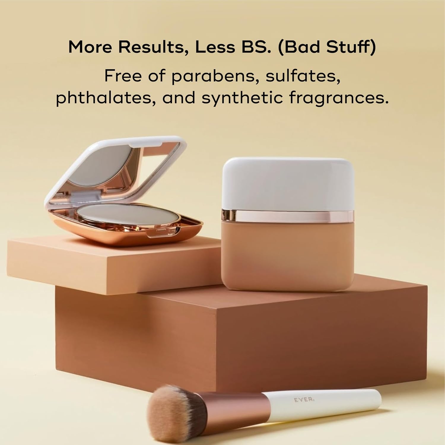 EVER Foundation Brush, Professional Face Makeup Brushes for Liquid and Powder Foundation, Contoured Foundation Brush, Vegan and Cruelty-Free - Image 6