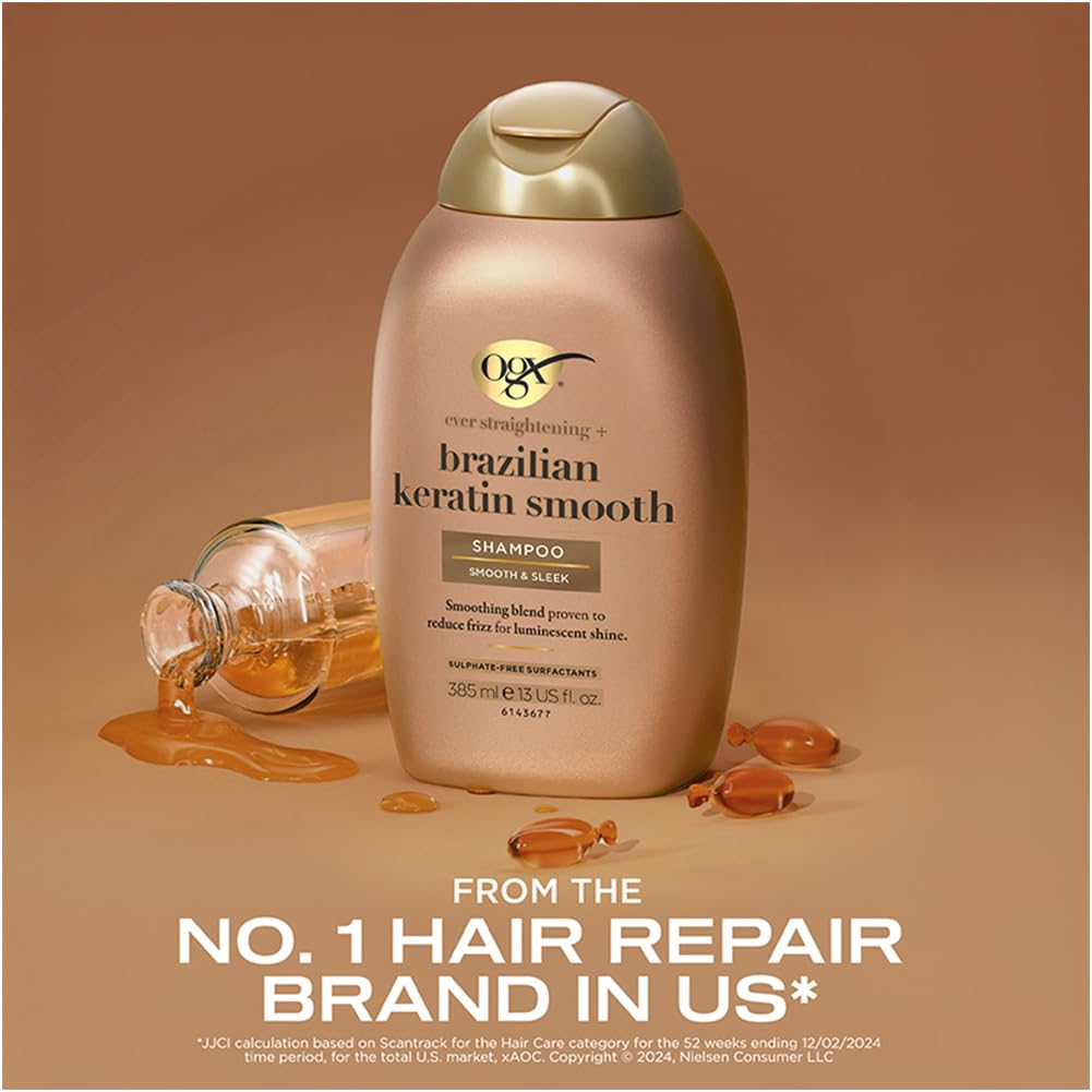 Ever Straightening + Brazilian Keratin Therapy Smoothing Shampoo with Coconut Oil, Cocoa Butter & Avocado Oil for Lustrous, Shiny Hair, Paraben-Free, Sulfate-Free Surfactants - Image 10