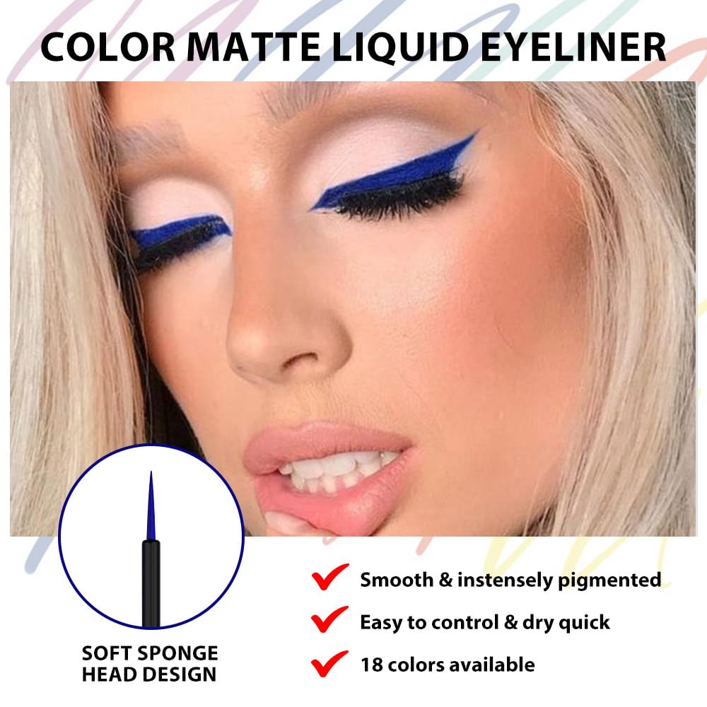 EVPCT 1Pcs Dark Blue Waterproof Liquid Eyeliner for Women's Winged Eye Looks - Image 2