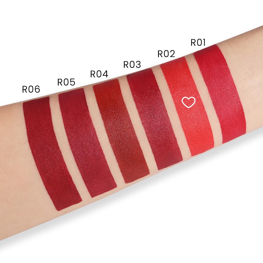 evpct 1Pcs Ruby Orange Red Lipstick, Silky Velvet Matte Lipstick Pack Sets for Women, Long Lasting Smudge Proof Lipstick Lip Stain Makeup Kit matte lipstick 24 hours original R02 - Image 5