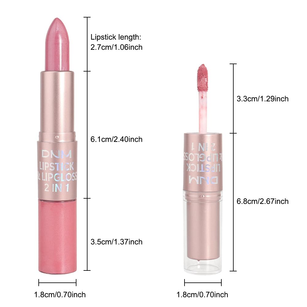 EVPCT 2-in-1 Light Pink Glitter Lipstick & Lip Gloss Set for Women, Waterproof, Long-Lasting - Image 6