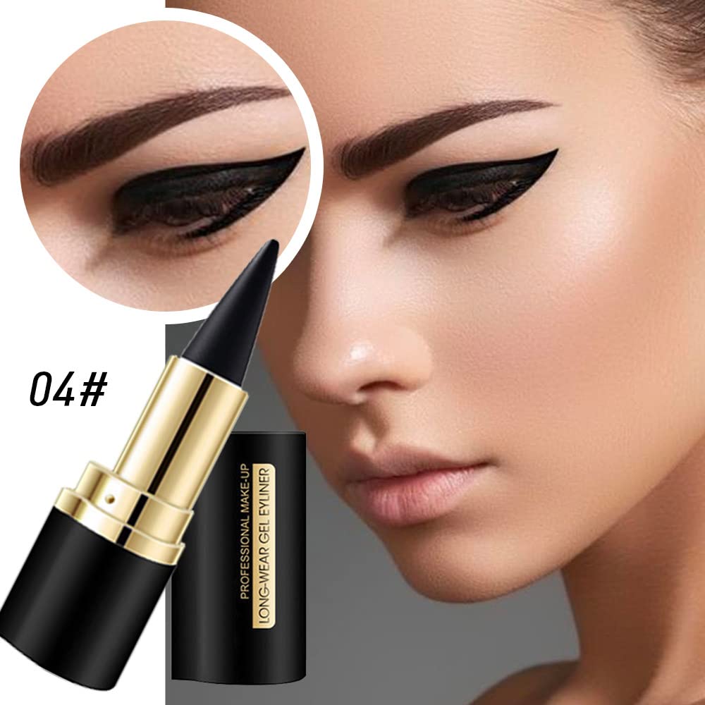 evpct 2Pcs Black Waterproof Gel Eyeliner Pencils Lipstick lip liner Eye Black Face Paint Stick Long Wear Natural Black Liquid Eyeliner Cream Smokey Eye Liners Crayon Halloween Makeup lapiz de ojos - Image 3