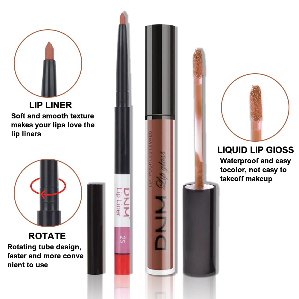 Evpct Medium Brown Beige Vegan Lipstick and Lip Liner Set 2Pcs Long Lasting Waterproof - Image 3
