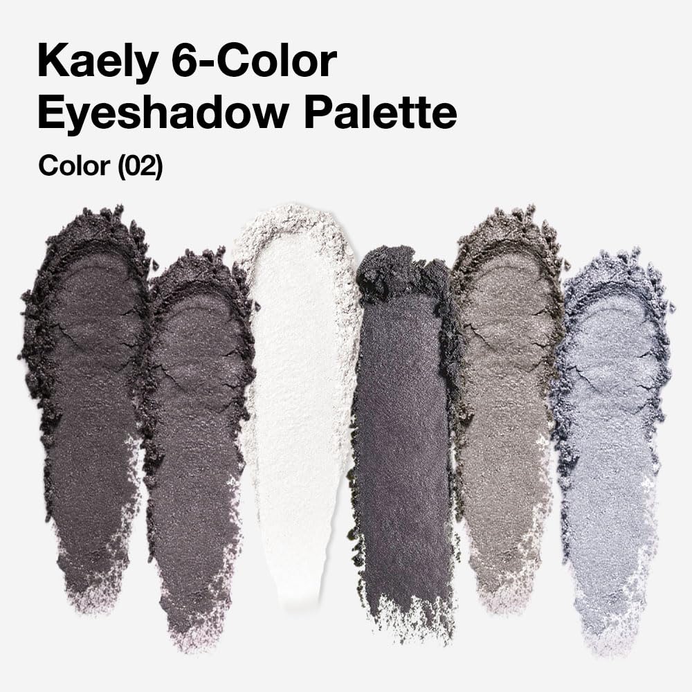 evpct 6 Colors Smokey Grey Eyeshadow Palette, Black Smoky Gray White Silver Taupe Glitter Sparkle Shimmer Matte High Pigment Mini Travel Eye shadow Palette Makeup for older Women, Long Lasting - Image 3